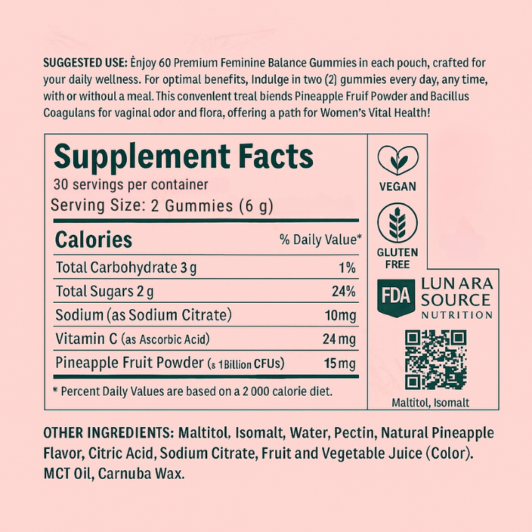 LUNARA™ Feminine Balance Gummies – Hormonal & pH Support